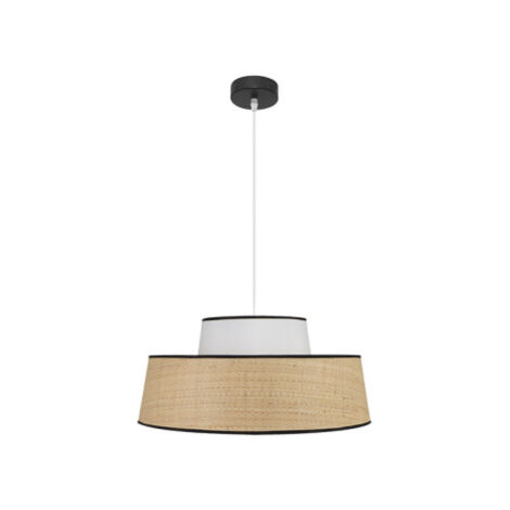 Lampe suspendue blanche/naturelle modèle JIA de 1luz FABRILAMP