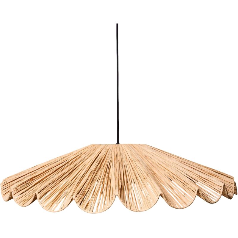 Lampe Suspendue Bohème Abat-Jour Rotin Raphia Fait Main Plafonnier Naturel Sabogal