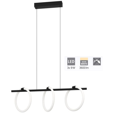 Lampe suspendue caranacaca plastique blanc LED 3x9w 3000K L: 78 cm B: 23cm H: 110cm
