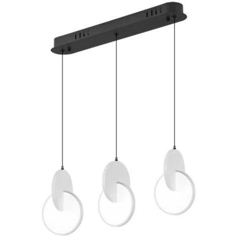 Lampe suspendue Carlota 3l noir/blanc 51w 6500k 7140lm regx54x18cm