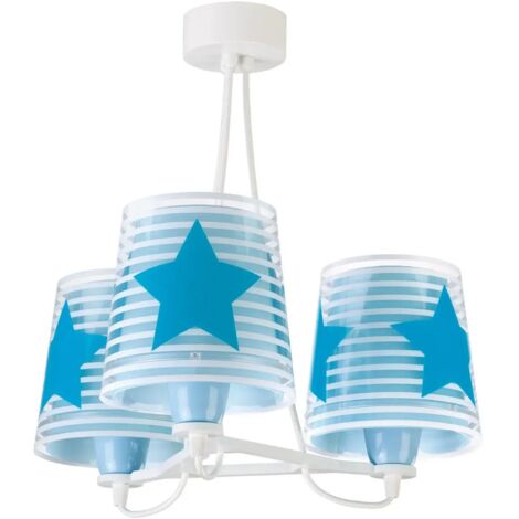 Lampe suspendue chambre d'enfant Light Feeling Star 3-bleu clair - 81197T