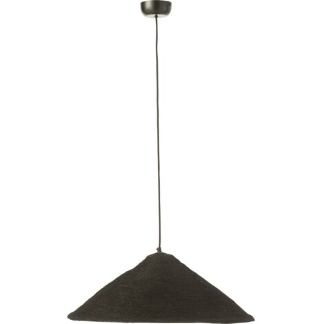 Lampe suspendue chapeau en rotin noir style naturel - Noir naturel tressé