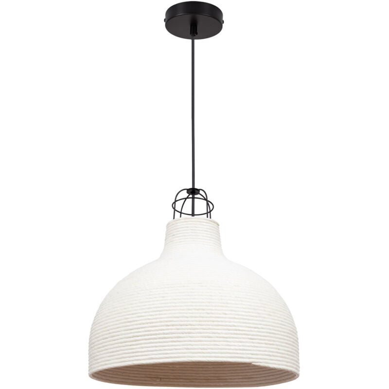 Ledkia - Suspension Papier Tressé Chisa Ivoire