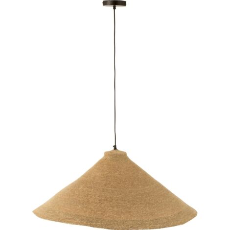 Lampe suspendue cône en jonc de mer naturel style bohème - Naturel jonc de mer tressé