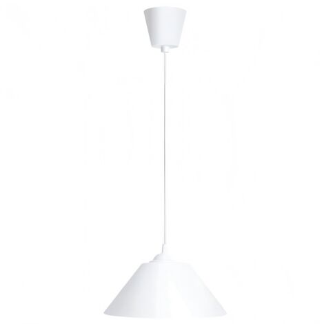 Lampe suspendue conique en plastique blanc, socle E27, style nordique (sans ampoule)