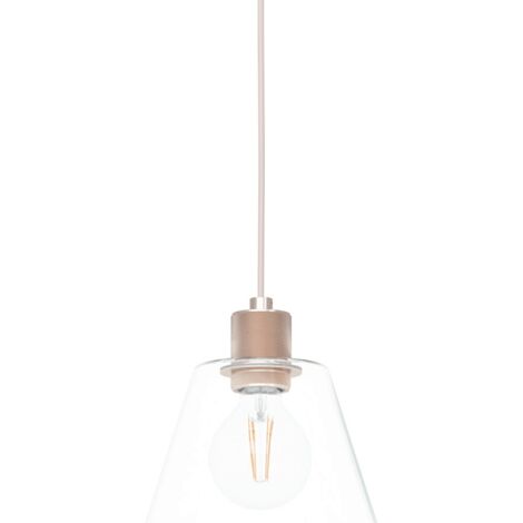 Lampe suspendue Copley Roségold Clear H: 110 Ø: 20cm Dimmable