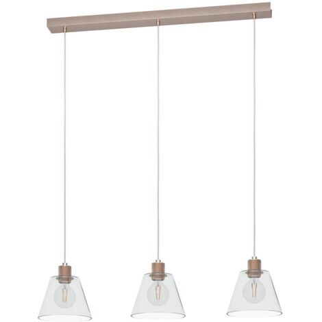 Lampe suspendue Copley Roségold Clear L: 90 B: 20 H: 110cm Dimmable