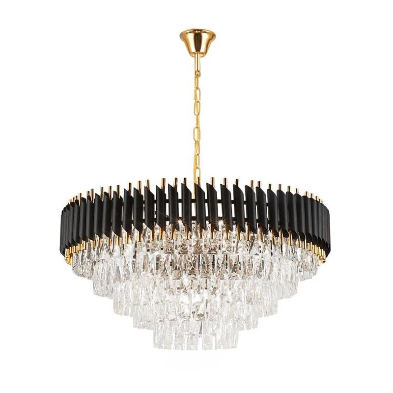 Toolight - lustre APP1058-CP or noir cristal E14 9-POINTS de lumière