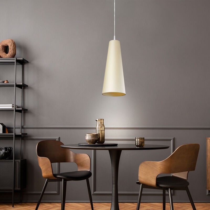 Lampe suspendue cuisine salle à manger éclairage textile plafond suspension crème projecteur 1117101