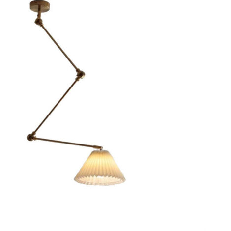 Lampe suspendue de chambre à coucher de salle à manger mobile lustre plissé minimaliste nordique lustre pliable pour la décoration de la maison couvercle de pot en forme de plafonnier suspendu (sans s