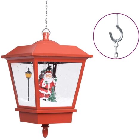 Lampe suspendue de Noël lumière LED Père Noël Rouge 27x27x45 cm CFW73040