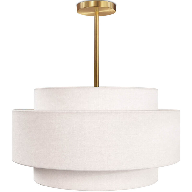 Privatefloor - Lampe Suspendue de Plafond - Abat-jour en Tissu - Braichal Or vieilli Privatefloor - Lampe Suspendue de Plafond - Abat-jour en Tissu - Braichal Or vieilli