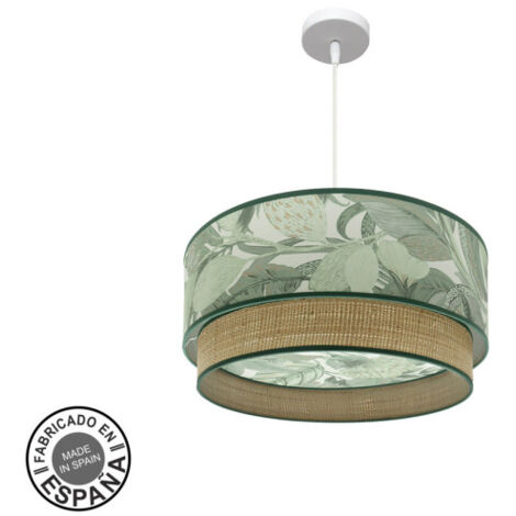Lampe suspendue de plafonnier Congo 50d 3xe27 Blanc/vert/naturel