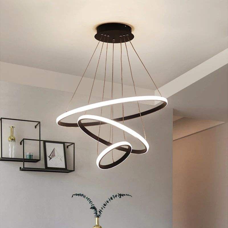 Lampe suspendue décorative pour meubles contemporains à led 40 w, lampe suspendue led créative avec fonction de mémoire, intensité variable 3000 k