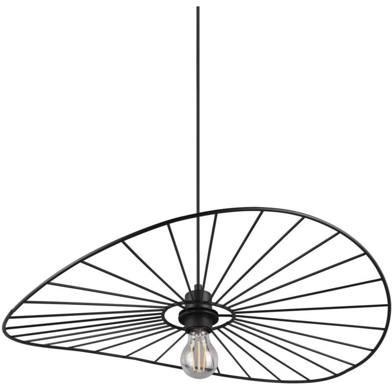 Suspension, Lampe suspendue design en métal Chapeau Noir en Metal Trio