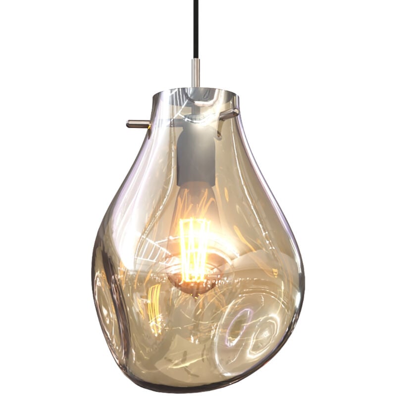 Privatefloor - Lampe de plafond en verre - Suspension design - Vera Ambre