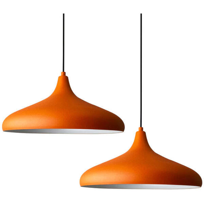 Bamyum - Lampe Suspendue Double Lustre Orange – Lustre Vintage E27 pour Salon, Chambre ou Salle à Manger