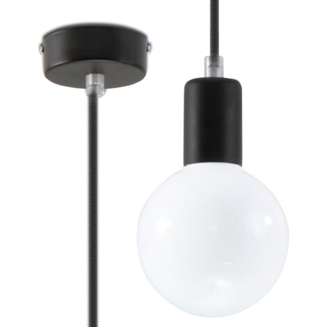 LAMPE SUSPENDUE EDISON 1 E27 NOIRE SOLLUX SL.0152