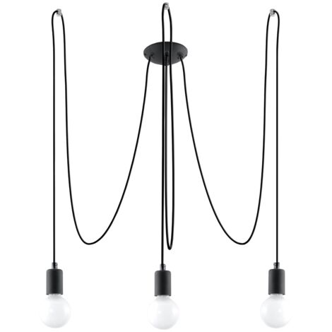 LAMPE SUSPENDUE EDISON 3 E27 NOIRE SOLLUX SL.0370