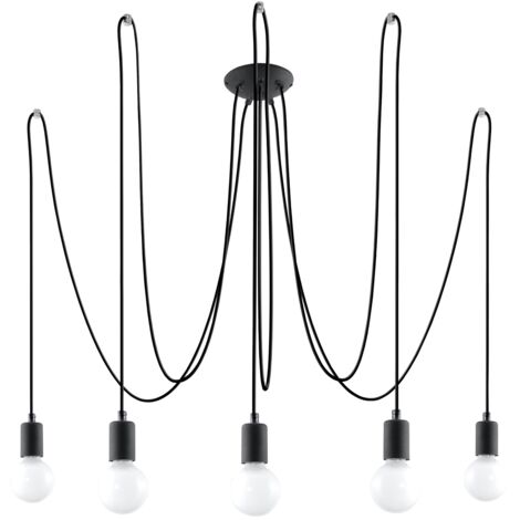 LAMPE SUSPENDUE EDISON 5 E27 NOIRE SOLLUX SL.0371