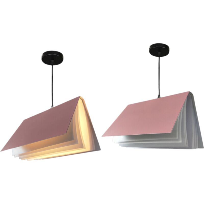 Lampe suspendue élégante - livre, rose