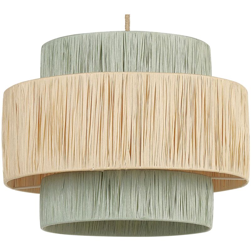 Beliani - Lampe Suspendue Elégante Plafonnier Pendant en Papier Naturel et Vert Elégant Palbra