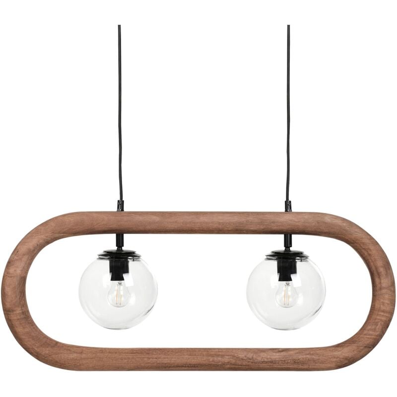Beliani - Lampe Suspendue en Bois de Manguier Eclairage Plafond Faite à la Main Bois Foncé Ayensu