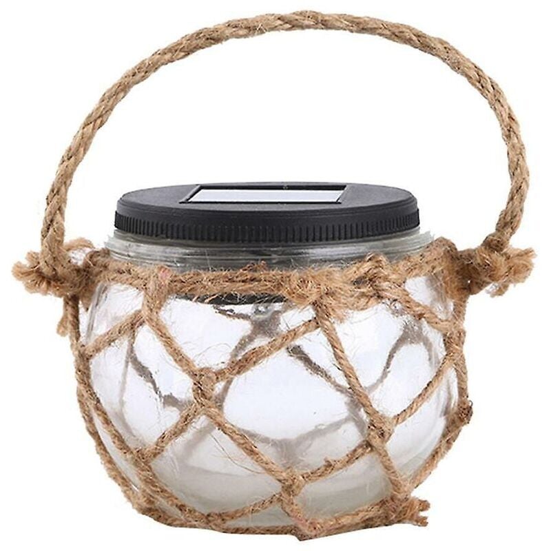 Lampe suspendue en corde de verre à lumière solaire à led pour décoration de cour de jardin à l'extérieur