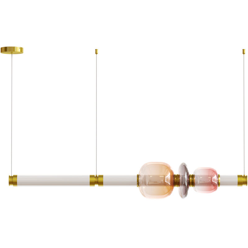 Lampe suspendue en cristal - led - Singlen 100 cm Rose