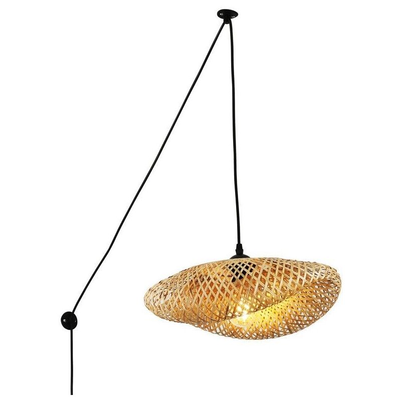 Barcelona Led - Lampe suspendue en osier avec prise 'Vimet' boho chic