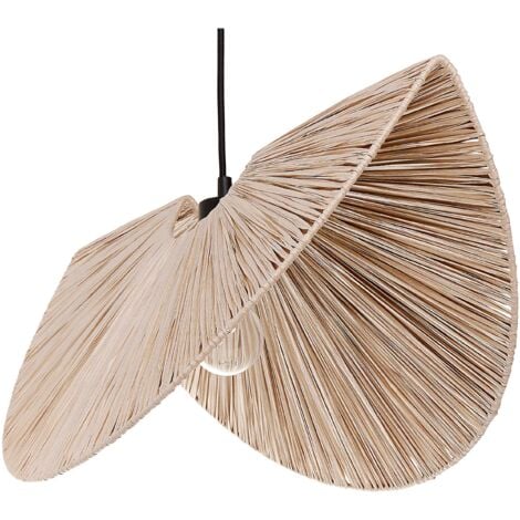 Lampe Suspendue en Pulpe de Papier Style Japandi Plafonnier Ton Naturel Elégant Herron