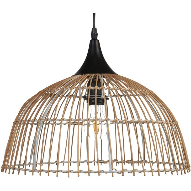 Beliani - Lampe Pendante Style Boho avec Abat-jour Ouvert en Rotin Naturel Bararis
