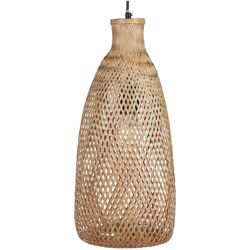 Beliani - Lampe Suspendue Style Bohème Abat-Jour Ouvert en Bambou Naturel Beige Lwela