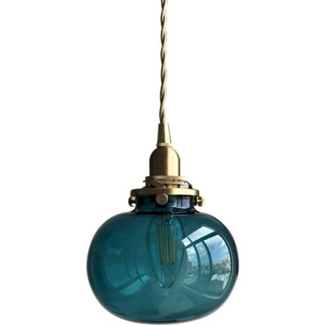 Lampe suspendue en verre, réglable en hauteur, éclairage suspendu simple pour îlot de cuisine, salle à manger, chambre à coucher de ferme