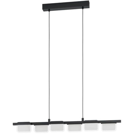 Lampe suspendue Ervidel Noir Satin, Clear L: 93 B: 6 h: 110cm Dimmable 3000k