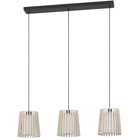 Lampe suspendue Fattoria Steel Black E27 3x25W L: 90 cm B: 20 cm H: 110 cm Dimmable