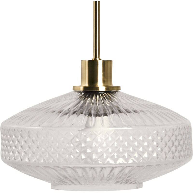 Lampe Suspendue Glamour Moderne en Crystal Base en Métal Abat-Jour en Verre Transparent Pirris