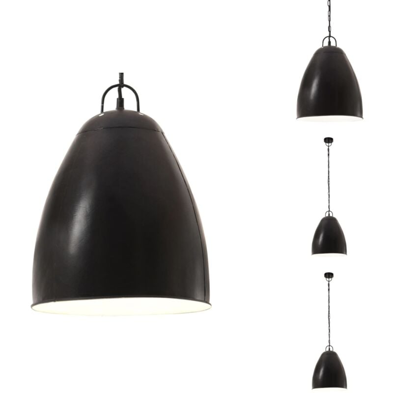 Lampe suspendue industrielle 25 w Noir Rond 32 cm E27 - Lampe Suspension - Lampadaire - Éclairage Intérieur - Luminaire Design - Abat Jour Rond