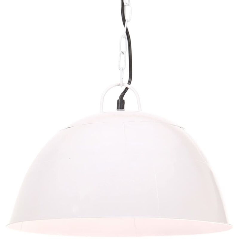 Vidaxl - Lampe suspendue industrielle vintage 25 w Blanc Rond 41 cm E27