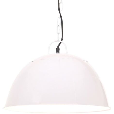 Lampe suspendue industrielle vintage 25 W Blanc Rond 41 cm E27 CFW68748