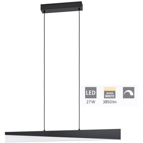 Lampe suspendue ISIDRO Noir Satin L: 79.5 B: 6 h: 110cm DIMMABLE 3000K