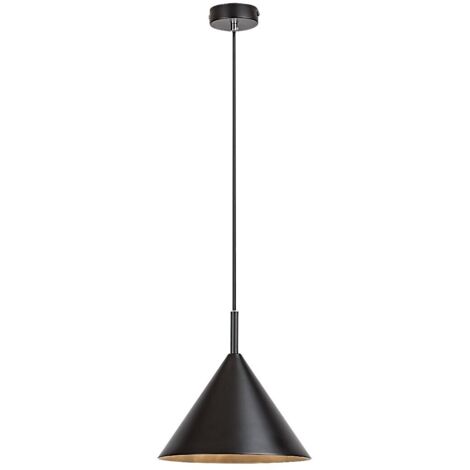 Lampe suspendue Jarod Metal Black E27 1 x Max.40W B: 17,5 cm H: 130 cm Ø25 cm Dimmable