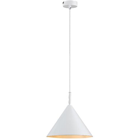 Lampe suspendue jarod métal blanc e27 1 x max.40w b: 17,5 cm h: 130 cm Ø25 cm