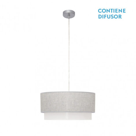 Lampe suspendue Kenya 3xe27 Gris/blanc Reg.40d de FABRILAMP.