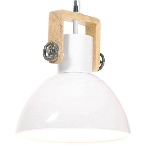 Lampe suspendue Lampe à suspension industrielle 25 W Blanc Rond 30 cm E27 NREFC77578