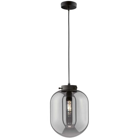 Lampe suspendue lampe de salon lampe de table à manger en verre fumé noir H 140cm