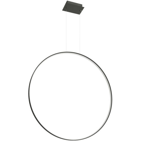 Lampe suspendue lampe de table à manger anneau LED noir lampe de salon