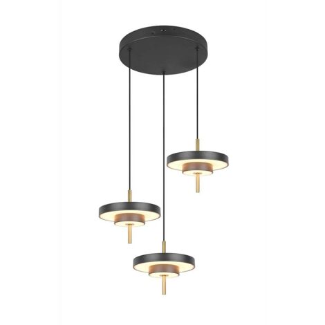 Lampe suspendue lampe de table à manger LED noir CCT hauteur réglable dimmable