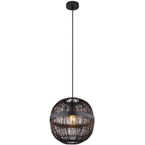 Lampe suspendue lampe de table à manger suspension lampe de salon tresse noire D 30cm