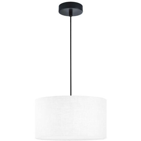Lampe suspendue lampe de table à manger suspension lin blanc lampe de salon D 38 cm
